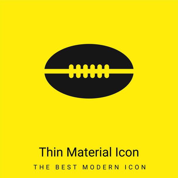 American Football Ball mínimo icono de material amarillo brillante - Vector, Imagen