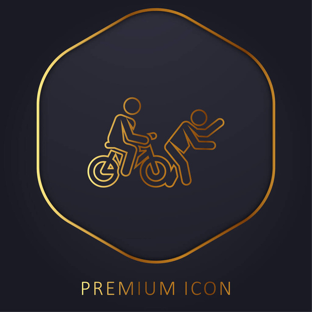 Accident golden line premium logo or icon - Vector, Image