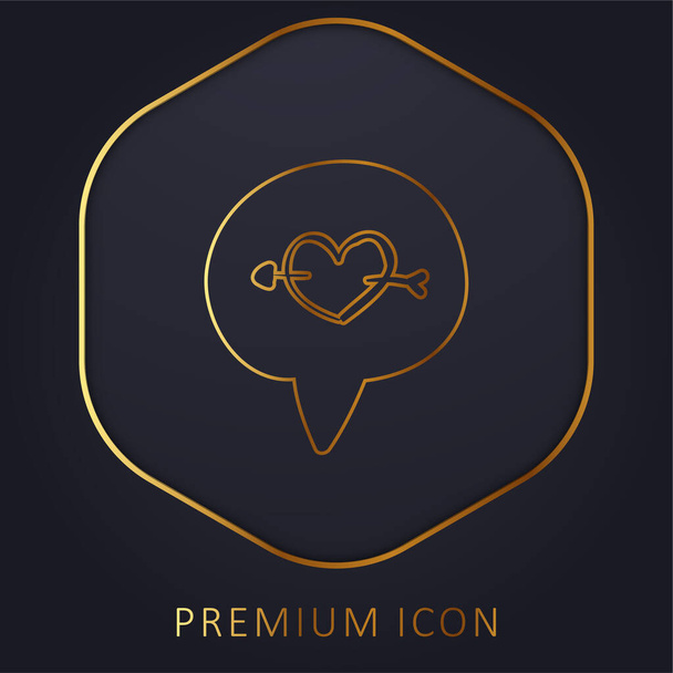 Flecha de oro logotipo de línea premium o icono - Vector, imagen