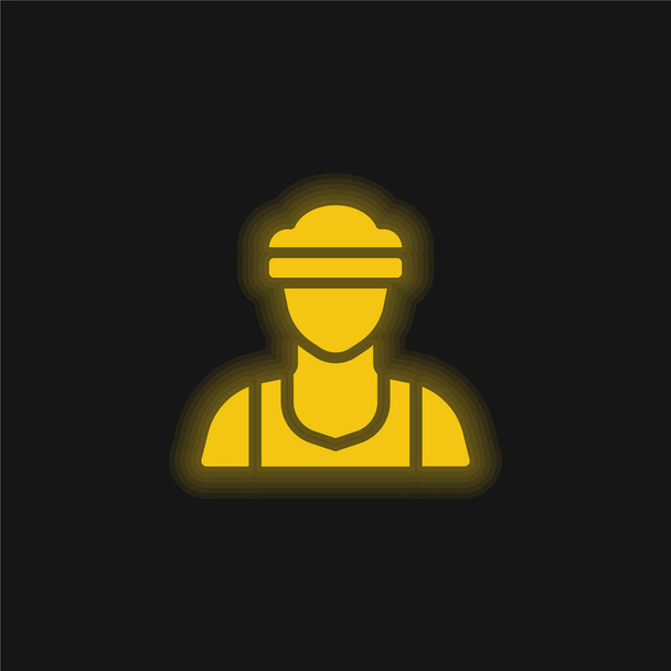 atleta żółty świecący neon ikona - Wektor, obraz