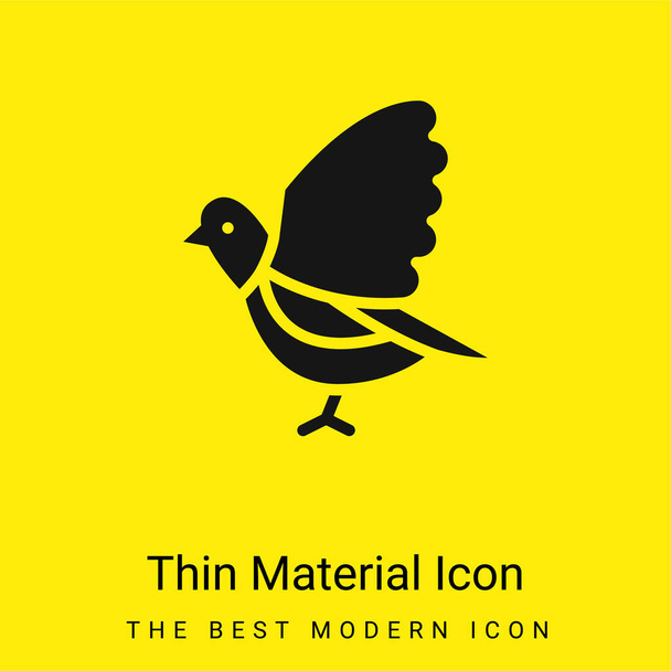 Pájaro mínimo icono de material amarillo brillante - Vector, imagen