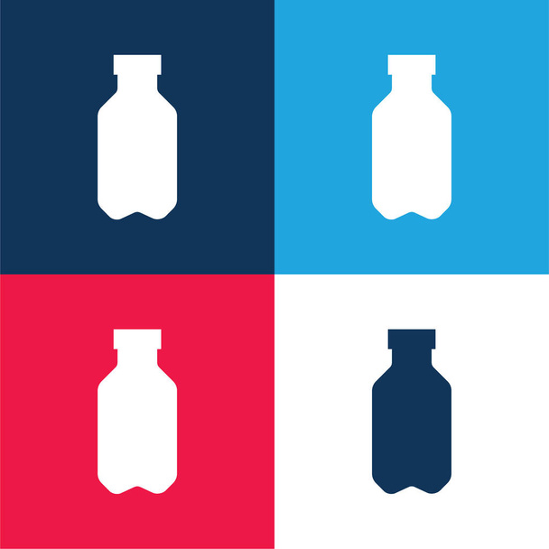 Pullo sininen ja punainen nelivärinen minimaalinen kuvakesarja - Vektori, kuva