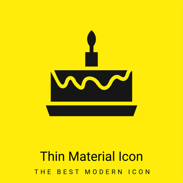 Geburtstagstorte minimales leuchtend gelbes Materialsymbol - Vektor, Bild