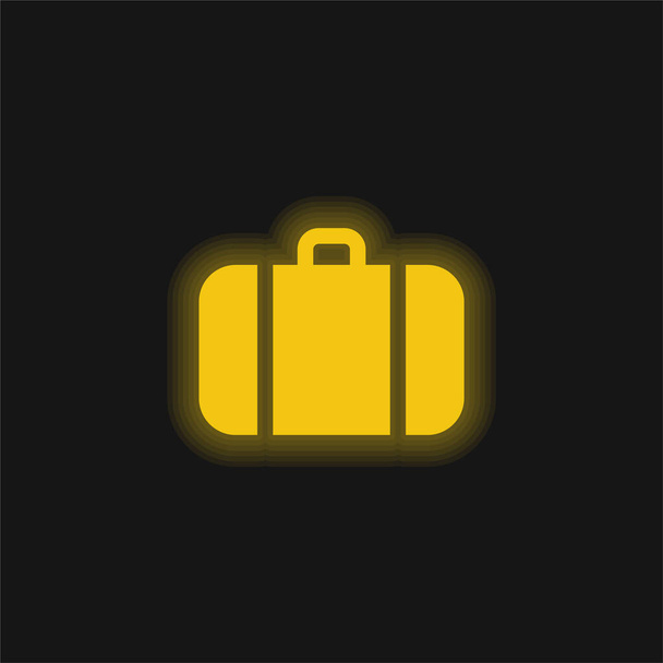 Bagage geel gloeiend neon pictogram - Vector, afbeelding