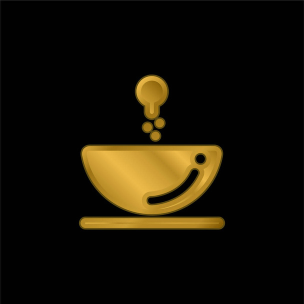 Cuarto de baño fregadero chapado en oro icono metálico o logo vector - Vector, imagen