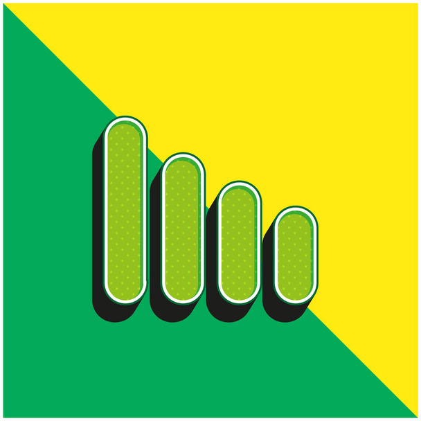Bar Graph Vihreä ja keltainen moderni 3d vektori kuvake logo - Vektori, kuva