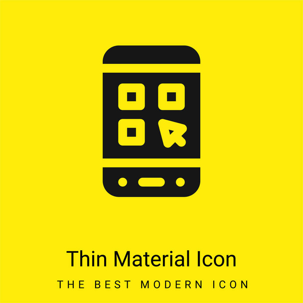 Aplicación icono de material amarillo brillante mínimo - Vector, Imagen