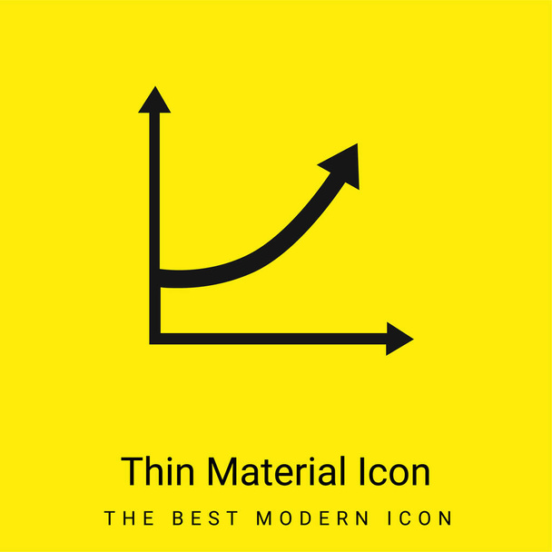 Felemelkedő nyíl vonal Grafikus minimális fényes sárga anyag ikon - Vektor, kép