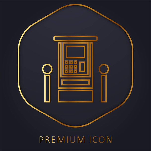 ATM gouden lijn premium logo of pictogram - Vector, afbeelding
