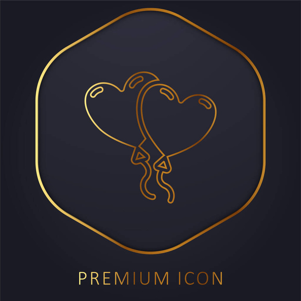 Ballons ligne d'or logo premium ou icône - Vecteur, image