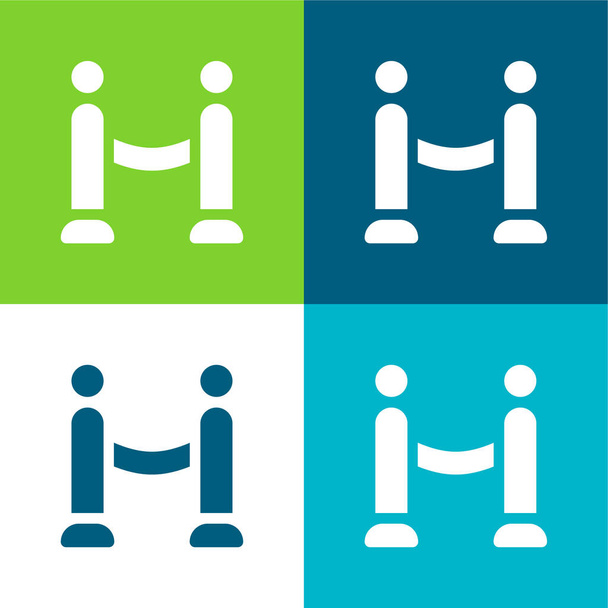 Set di icone minimali a quattro colori Barrier Flat - Vettoriali, immagini