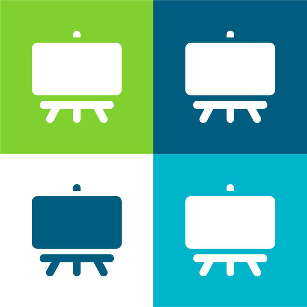 Lavagna Set di icone minimali a quattro colori - Vettoriali, immagini