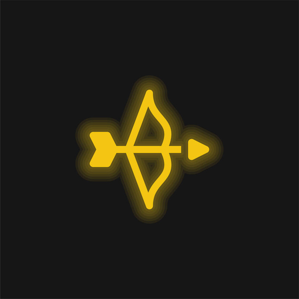 Arco amarillo brillante icono de neón - Vector, imagen