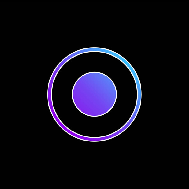 Atomo simbolo circolare di cerchi blu gradiente icona vettoriale - Vettoriali, immagini