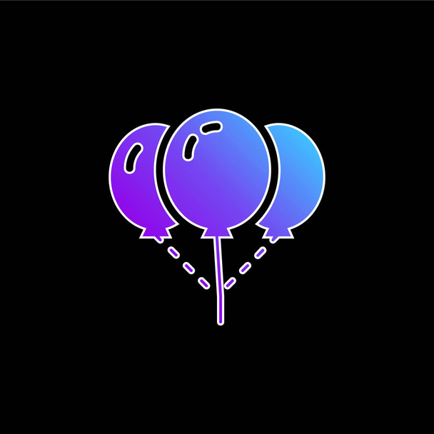 Balões ícone vetor gradiente azul - Vetor, Imagem