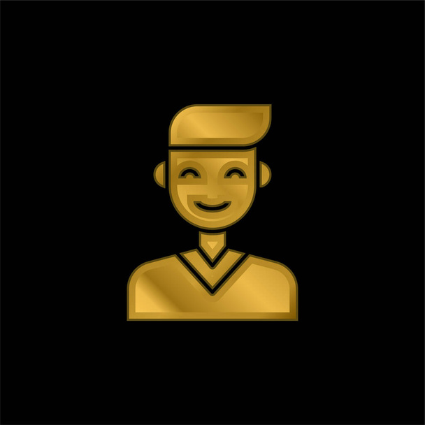 Boy gold plated metalic icon or logo vector - Vector, Image