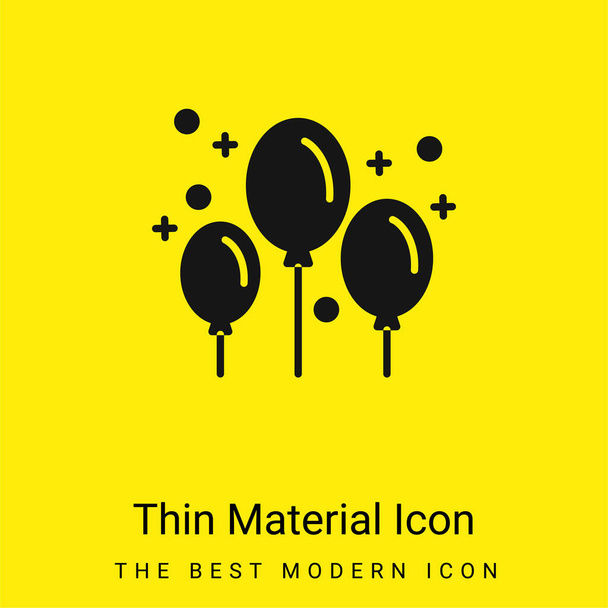 Globos mínimo icono de material amarillo brillante - Vector, imagen
