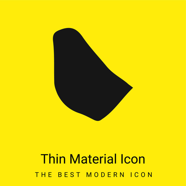 Barbados minimal bright yellow material icon - Vector, Image