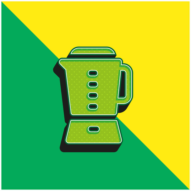 Blender Groen en geel modern 3D vector icoon logo - Vector, afbeelding