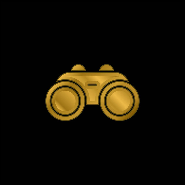 Dürbünlü altın kaplama metalik simge veya logo vektörü - Vektör, Görsel