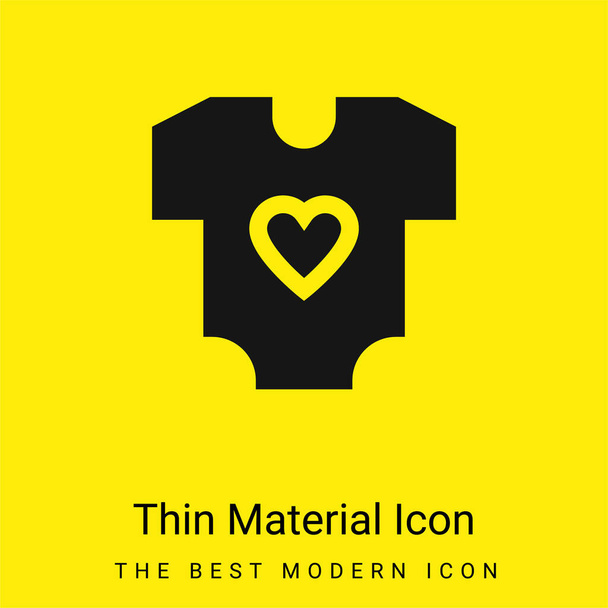 Baby Clothes minimális fényes sárga anyag ikon - Vektor, kép