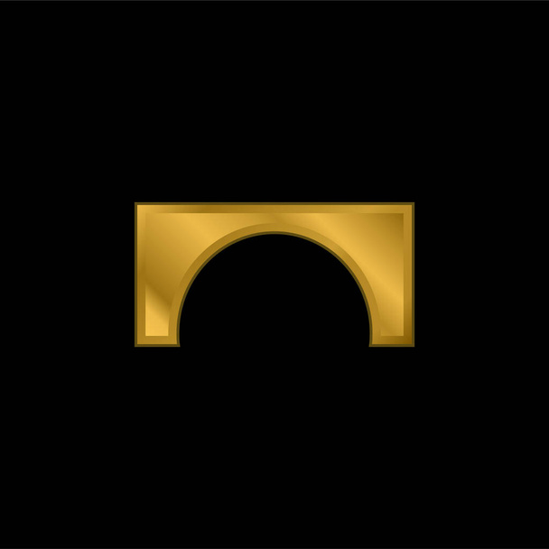 Arco chapado en oro icono metálico o logo vector - Vector, Imagen