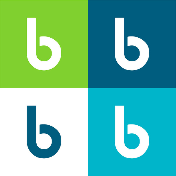 Logotyp Bebo Flat čtyři barvy minimální ikona nastavena - Vektor, obrázek
