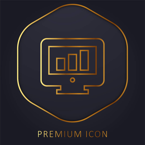 Bar Grafico linea dorata logo premium o icona - Vettoriali, immagini