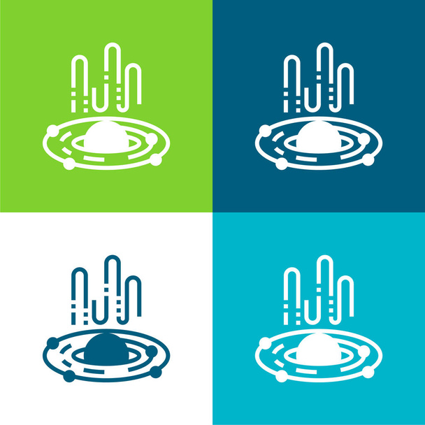 Agujero negro Conjunto de iconos mínimo de cuatro colores - Vector, imagen