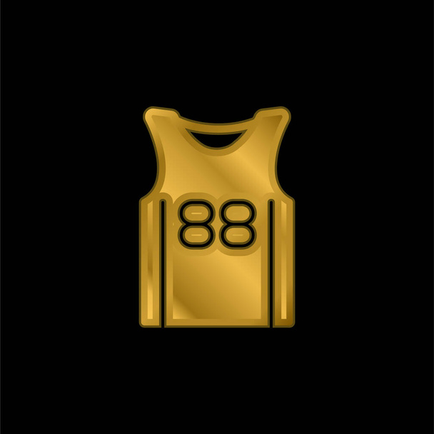 Basketball Jersey gold plated metalic icon or logo vector - Vector, Image