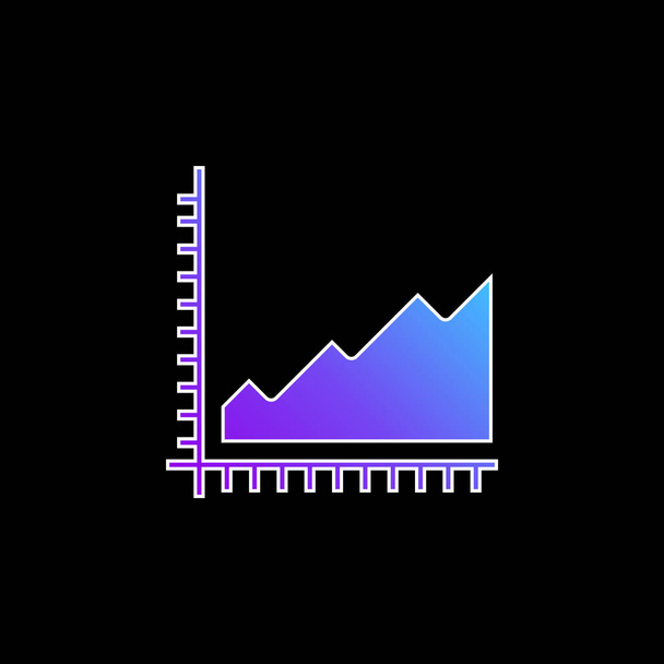Gráfico de área ícone de vetor gradiente azul - Vetor, Imagem