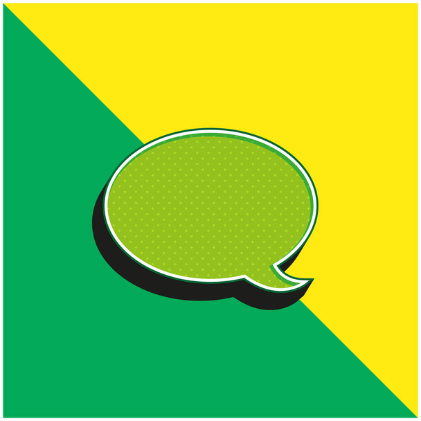 Black Speech Bubble Verde e amarelo moderno logotipo vetor 3d ícone - Vetor, Imagem