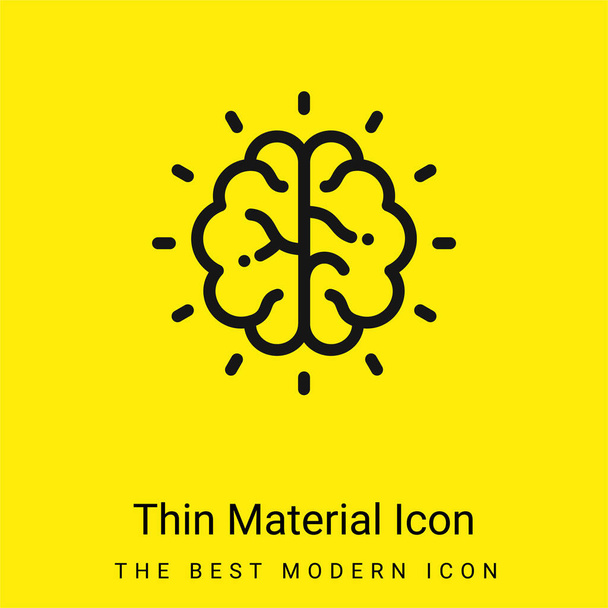 脳最小限明るい黄色の材料アイコン - ベクター画像