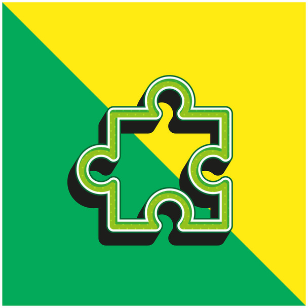 Добавить на зеленый и желтый современный трехмерный векторный логотип - Вектор,изображение