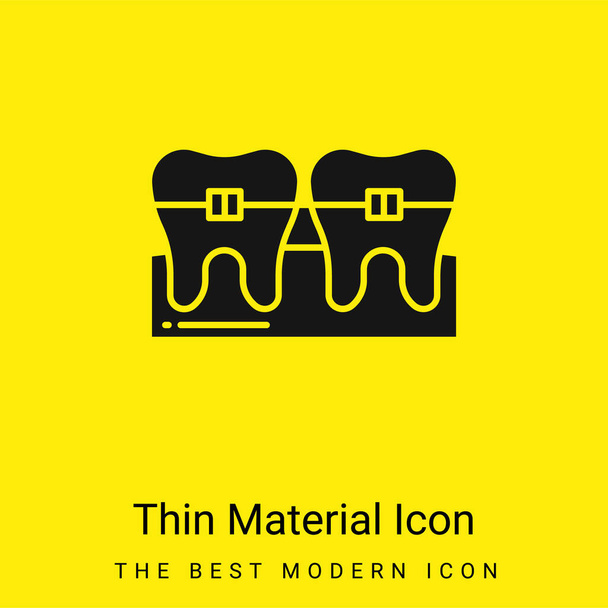 Braces minimaal helder geel materiaal icoon - Vector, afbeelding