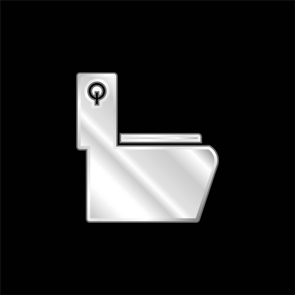Baño plateado icono metálico - Vector, imagen