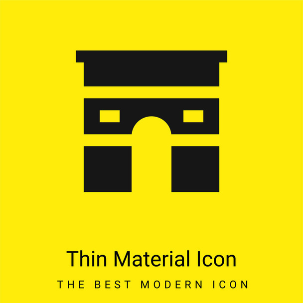 Arc De Triomphe minimal bright yellow material icon - Vector, Image