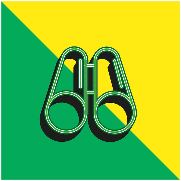 Binoculares Verde y amarillo moderno logotipo del icono del vector 3d - Vector, Imagen