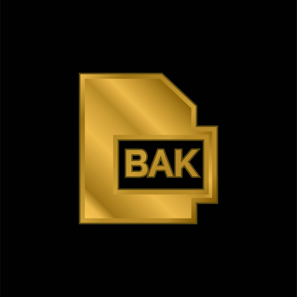 Bak gold plated metalic icon or logo vector - Vector, Image