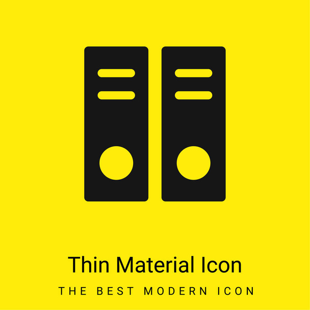 Archive Documents minimal bright yellow material icon - Vector, Image