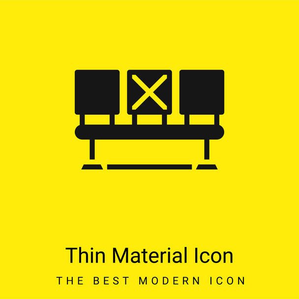 Bench minimale helder geel materiaal pictogram - Vector, afbeelding