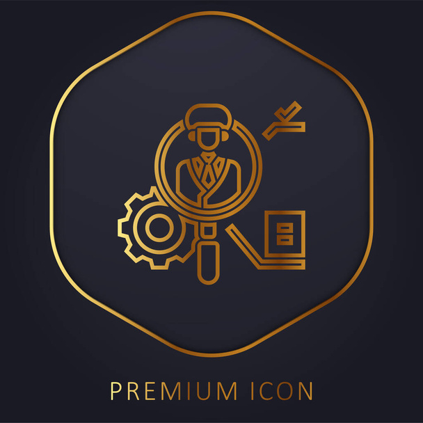 Applicant golden line premium logo or icon - Vector, Image