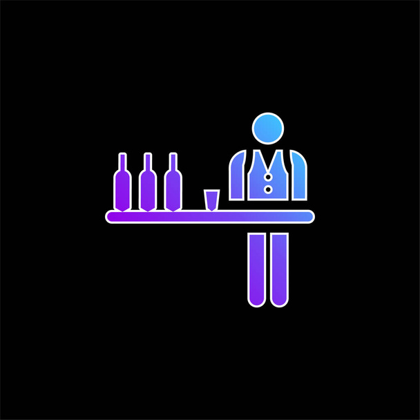 Barman blu gradiente icona vettoriale - Vettoriali, immagini