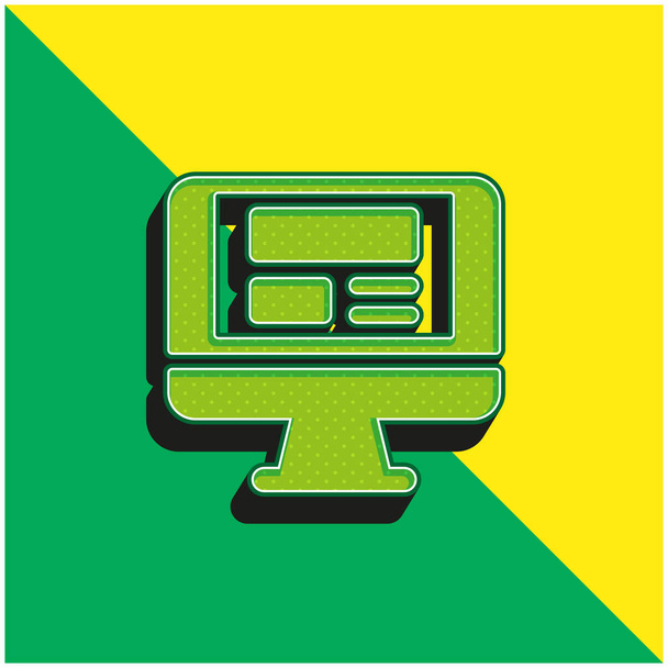Blogolás Zöld és sárga modern 3D vektor ikon logó - Vektor, kép