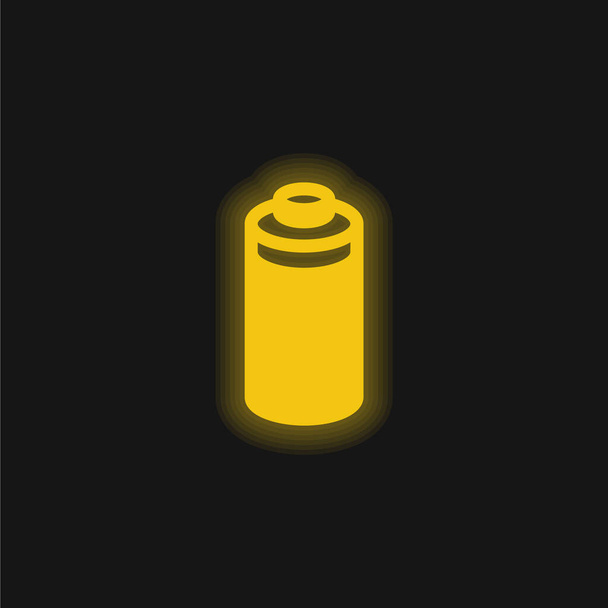 Μπαταρία κίτρινο λαμπερό νέον εικονίδιο - Διάνυσμα, εικόνα