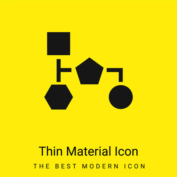 Schemat bloku czarnych kształtów geometrycznych minimalna jasnożółta ikona materiału - Wektor, obraz