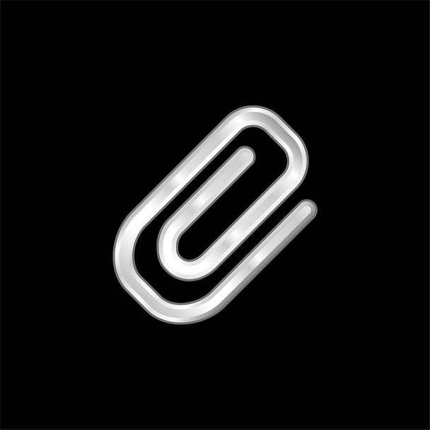 Adjunto Diagonal Símbolo de un clip plateado icono metálico - Vector, imagen