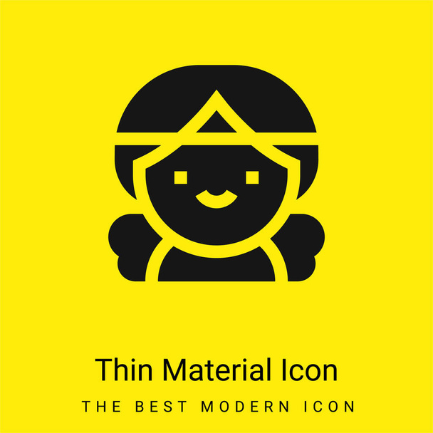 Angel minimal bright yellow material icon - Vector, Image