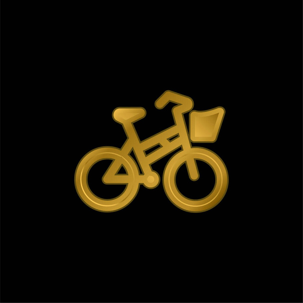 Kerékpár aranyozott fém ikon vagy logó vektor - Vektor, kép