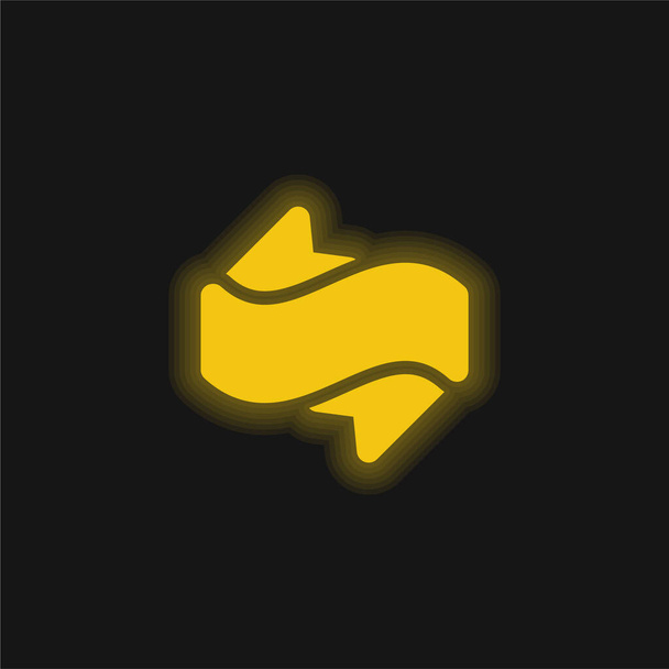バナー黄色の輝くネオンアイコン - ベクター画像